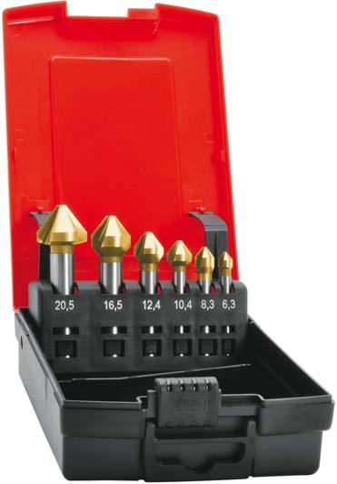 JUEGO AVELLANADORES CÓNICOS WN HSS TIN FORMA C 75º VÁSTAGO CILINDRICO FORMAT