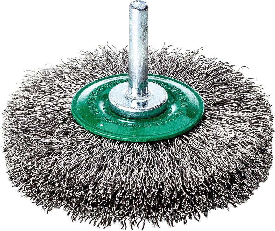 CEPILLO CIRCULAR ACERO INOXIDABLE V4A ONDULADO CON VÁSTAGO 6MM LESSMANN