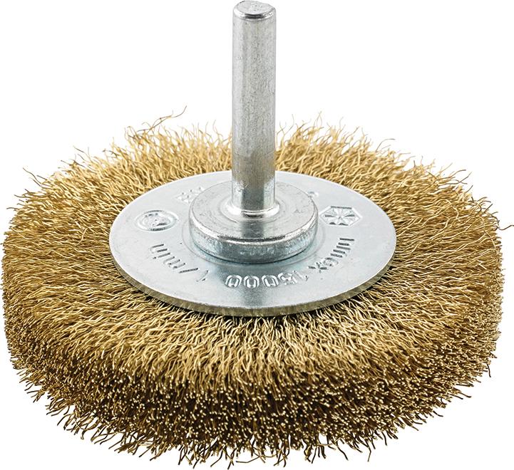 CEPILLO CIRCULAR LATÓN ONDULADO CON VÁSTAGO 6MM LESSMANN