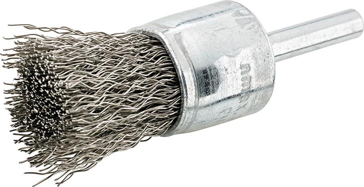 CEPILLO DE BROCHA DE ACERO INOXIDABLE ONDULADO CON VÁSTAGO 6MM FORMAT