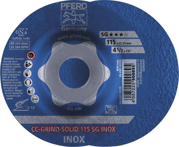 DISCO DE DESBASTE PARA ACERO INOXIDABLE CC-GRIND-SOLID SG INOX PFERD