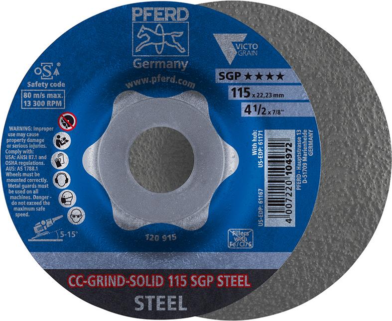 DISCO DE DESBASTE PARA ACERO CC-GRIND-SOLID SGP STEEL PFERD