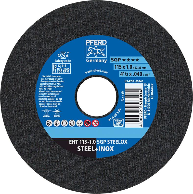 DISCO DE CORTE PARA ACERO INOXIDABLE SGP STEELOX PFERD