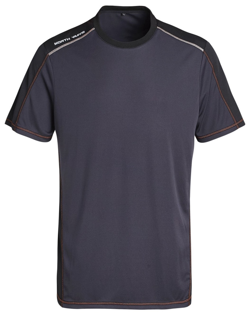 CAMISETA TÉCNICA GRIS Y NEGRA  1416 HALLEY 3XL