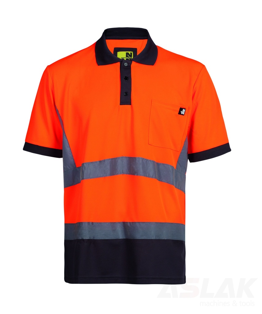 POLO APOLLO  HI-VIS M/C NARANJA  S