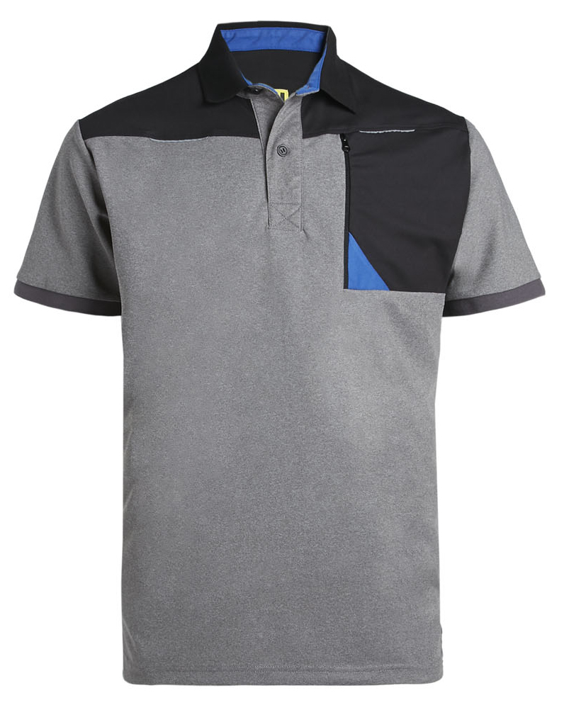 POLO TÉCNICO GRIS Y NEGRO  1403 HORTEN TALLA 2XL