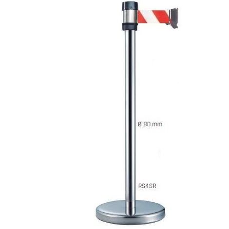 POSTE ALUMINIO RS4SRRB -  Ø80 CINTA ROJA/BLANCA 4,3M