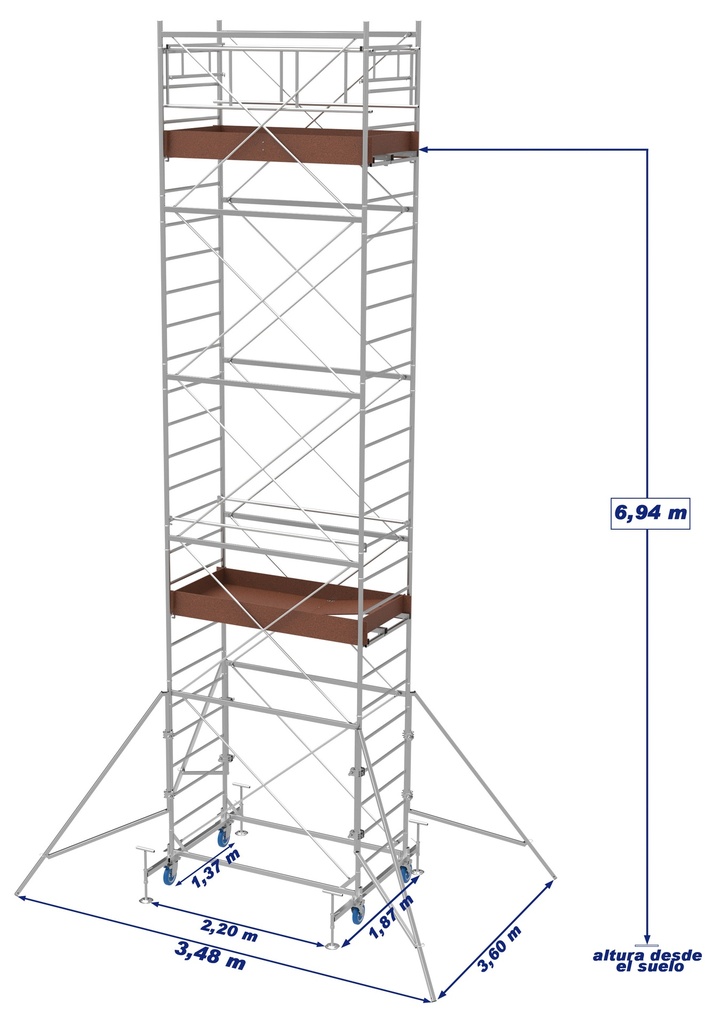 ANDAMIO CON PLATAFORMA  SYSTEM 100X200