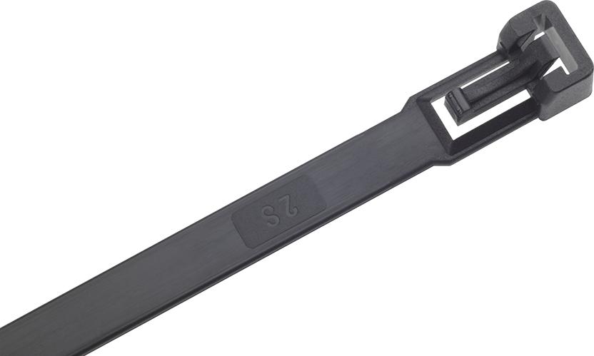 ABRAZADERA NYLON DESMONTABLE COLOR NEGRO (100 UDS) SAPISELCO