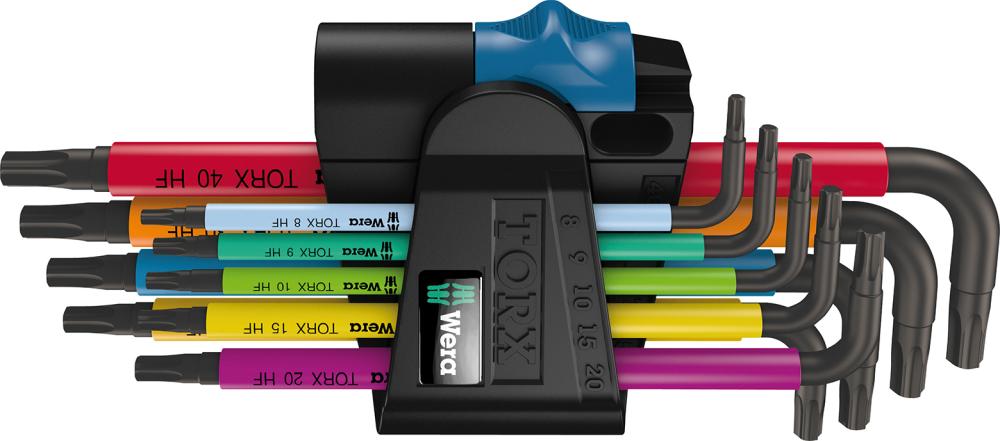JUEGO LLAVES TORX ACODADOS  9UDS. MULTICOLOR HF WERA  