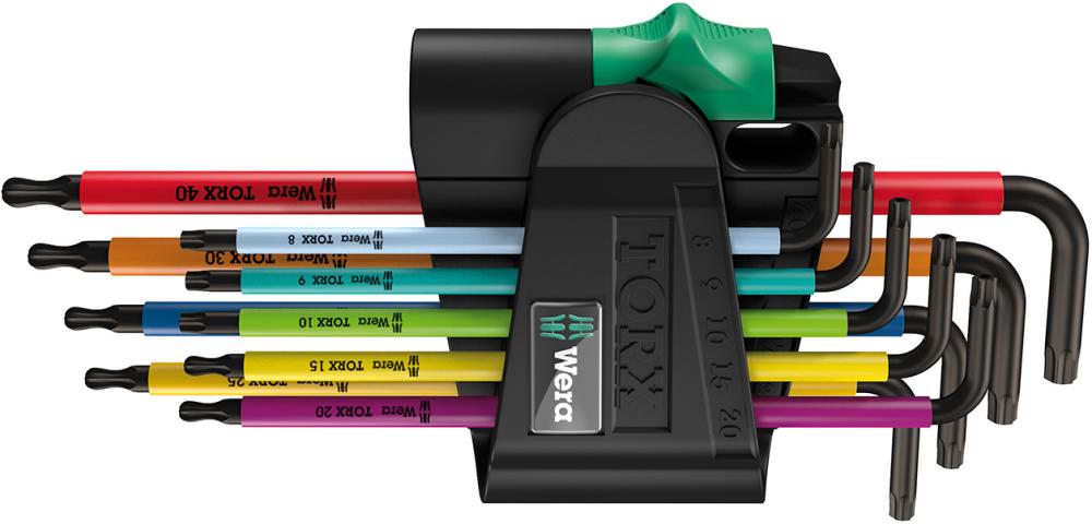 JUEGO DESTORNILLADORES TORX PUNTA ESFERICA ACODADOS MULTICOLOR WERA 