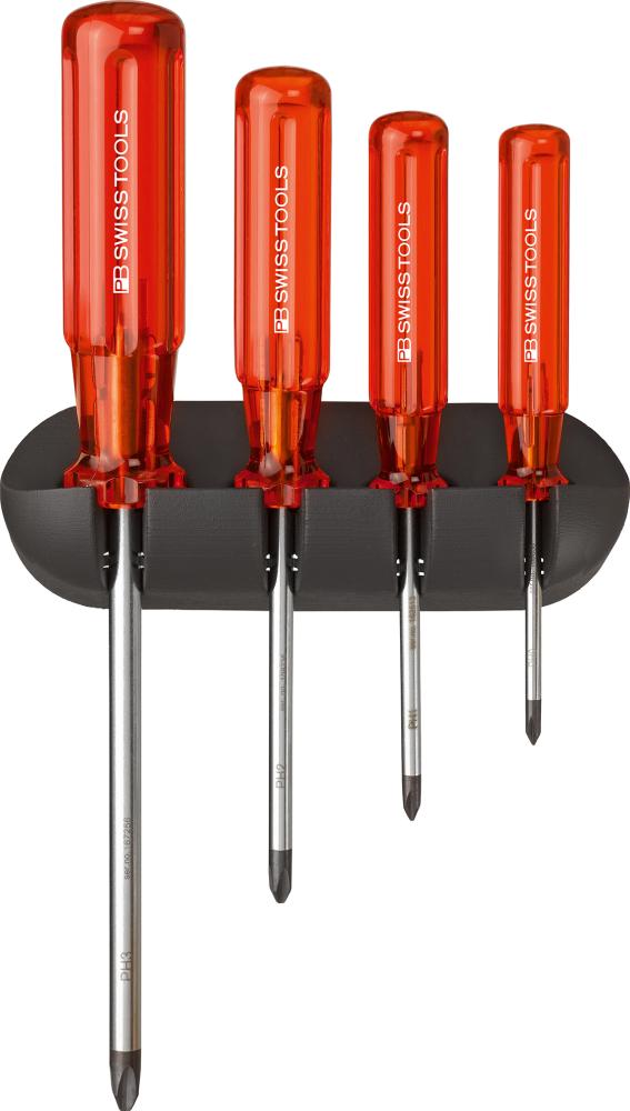 JUEGO DESTORNILLADORES 4 PIEZAS PH EN SOPORTE MURAL CLASSIC PB SWISS TOOLS