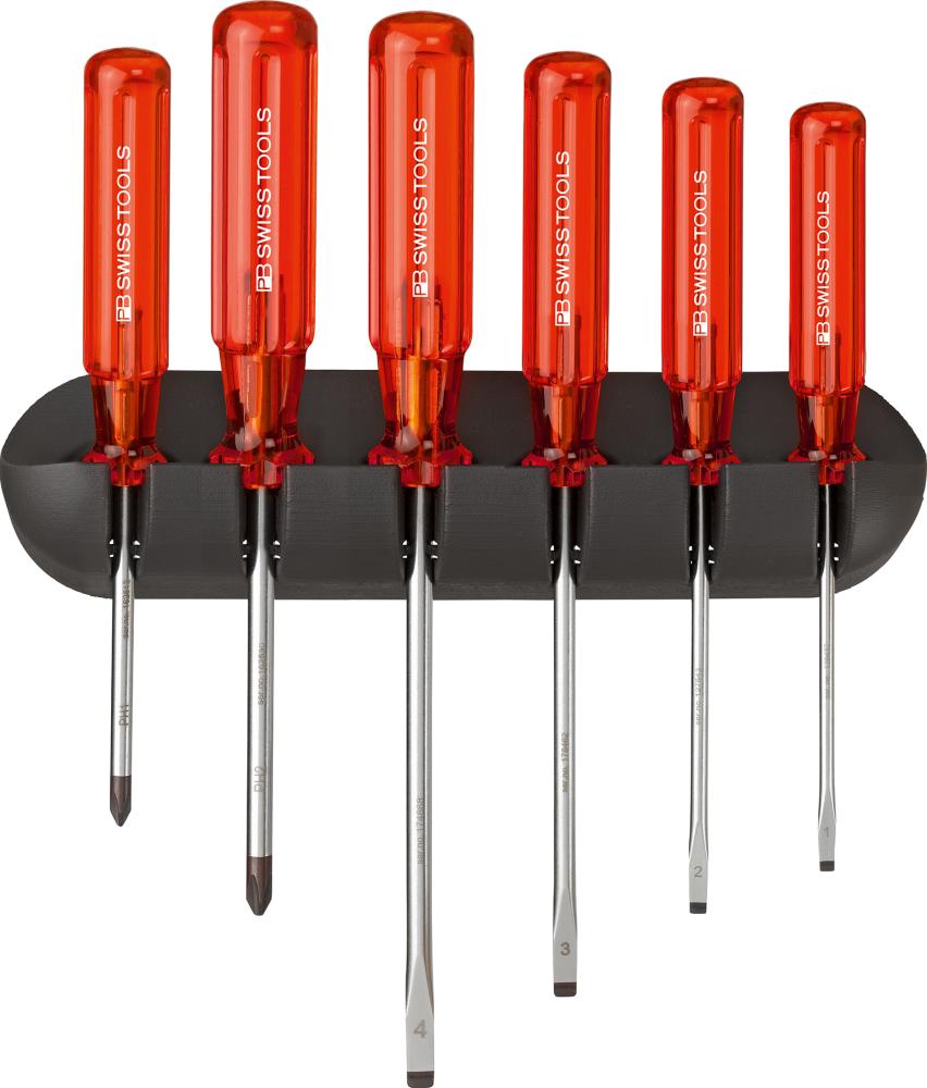 JUEGO DESTORNILLADORES 6 PIEZAS PLANO PH EN SOPORTE MURAL CLASSIC PB SWISS TOOLS