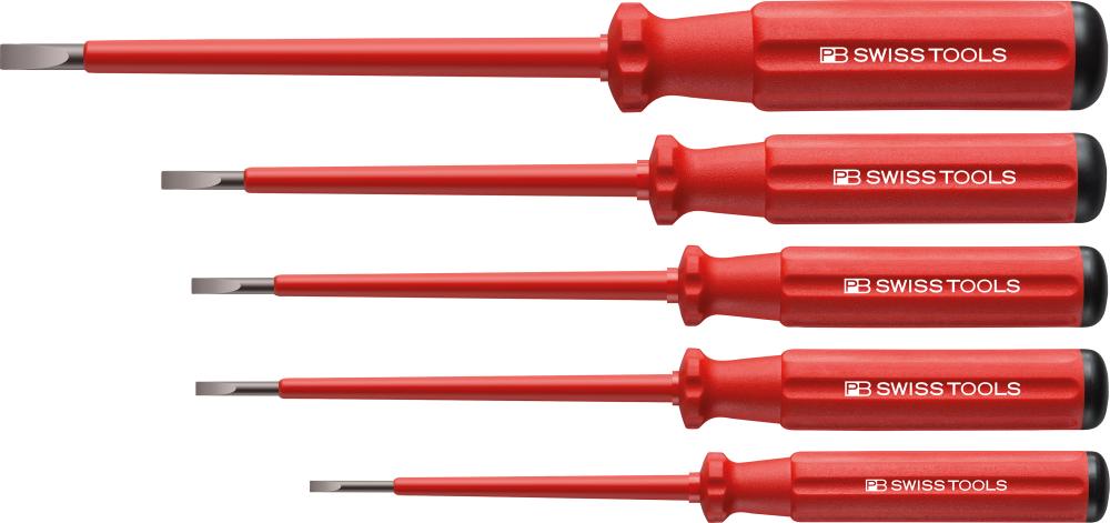 JGO. DESTORNILLADORES VDE 5 PIEZAS CABEZA PLANA EN CARTÓN CLASSIC PB SWISS TOOLS