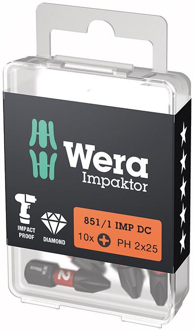 PUNTA IMPAKTOR 1/4" DIN 3126 C6,3 25MM PAQUETE 10 UDS WERA