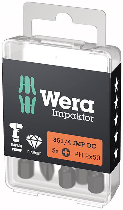 PUNTA IMPAKTOR 1/4" DIN 3126 E6,3 50MM PAQUETE 5 UDS WERA