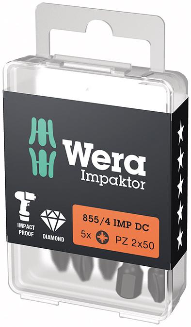 PUNTA IMPAKTOR 1/4" DIN 3126 E6,3 PZ 50MM PAQUETE 5 UDS WERA