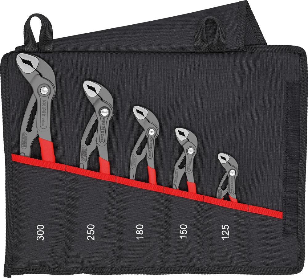 JUEGO DE ALICATES PICO DE LORO COBRA 5 PZAS BOLSA ENROLLABLE  KNIPEX