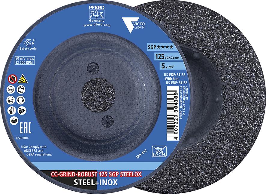 DISCO ABRASIVO SGP CC-GRIND-ROBUST STEELOX 125MM VICTOGRAIN PFERD 