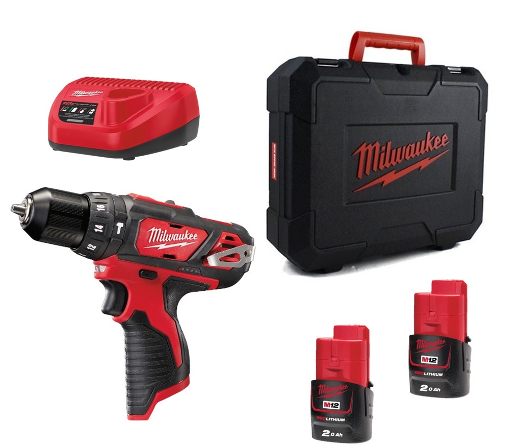 TALADRO PERCUTOR SUBCOMPACTO M12™ MILWAUKEE M12BPD-202C (2x 2.0 Ah)