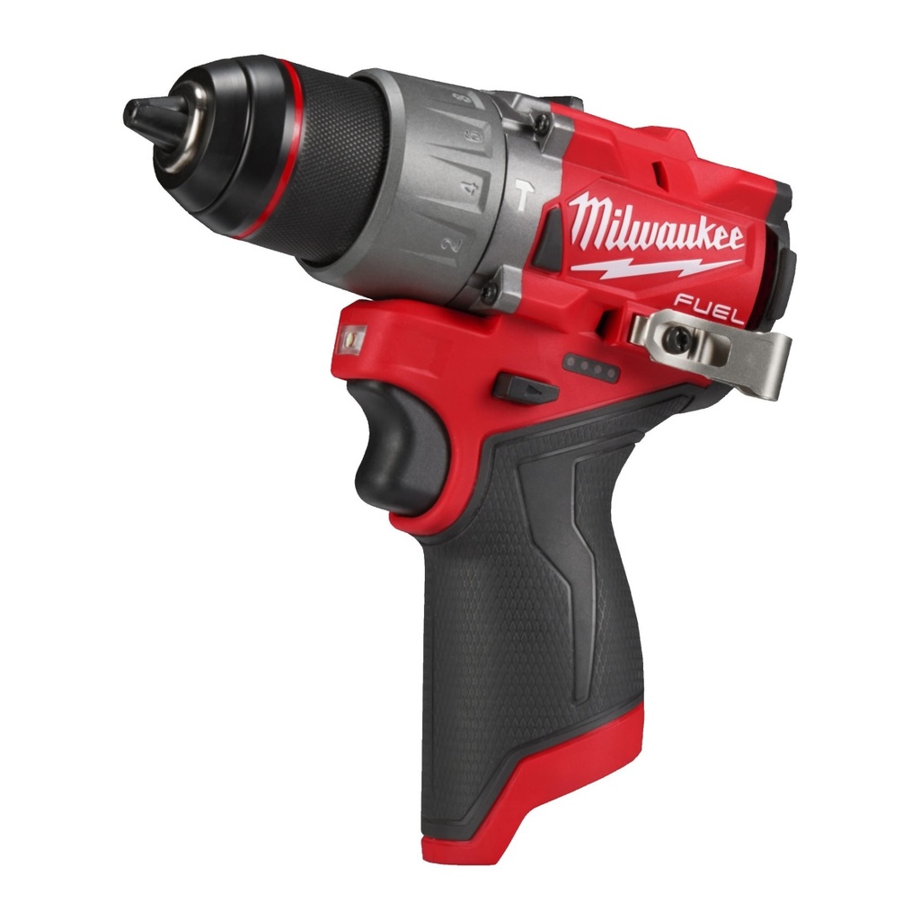 TALADRO PERCUTOR SUBCOMPACTO M12 FUEL™, 2 VELOCIDADES, PAR MÁXIMO 45NM, PORTABROCAS METÁLICO 13MM, EMBRAGUE MECÁNICO. SE SUMINISTRA EN VERSIÓN CERO, SIN BATERÍAS NI CARGADOR M12FPD2-0