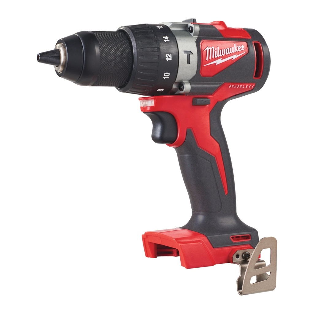 TALADRO PERCUTOR SIN ESCOBILLAS M18™, 2 VELOCIDADES, PAR MÁXIMO 82NM, PORTABROCAS METÁLICO 13MM. SE SUMINISTRA EN VERSIÓN CERO, SIN BATERÍAS NI CARGADOR, EN HD-BOX M18BLPD2-0X