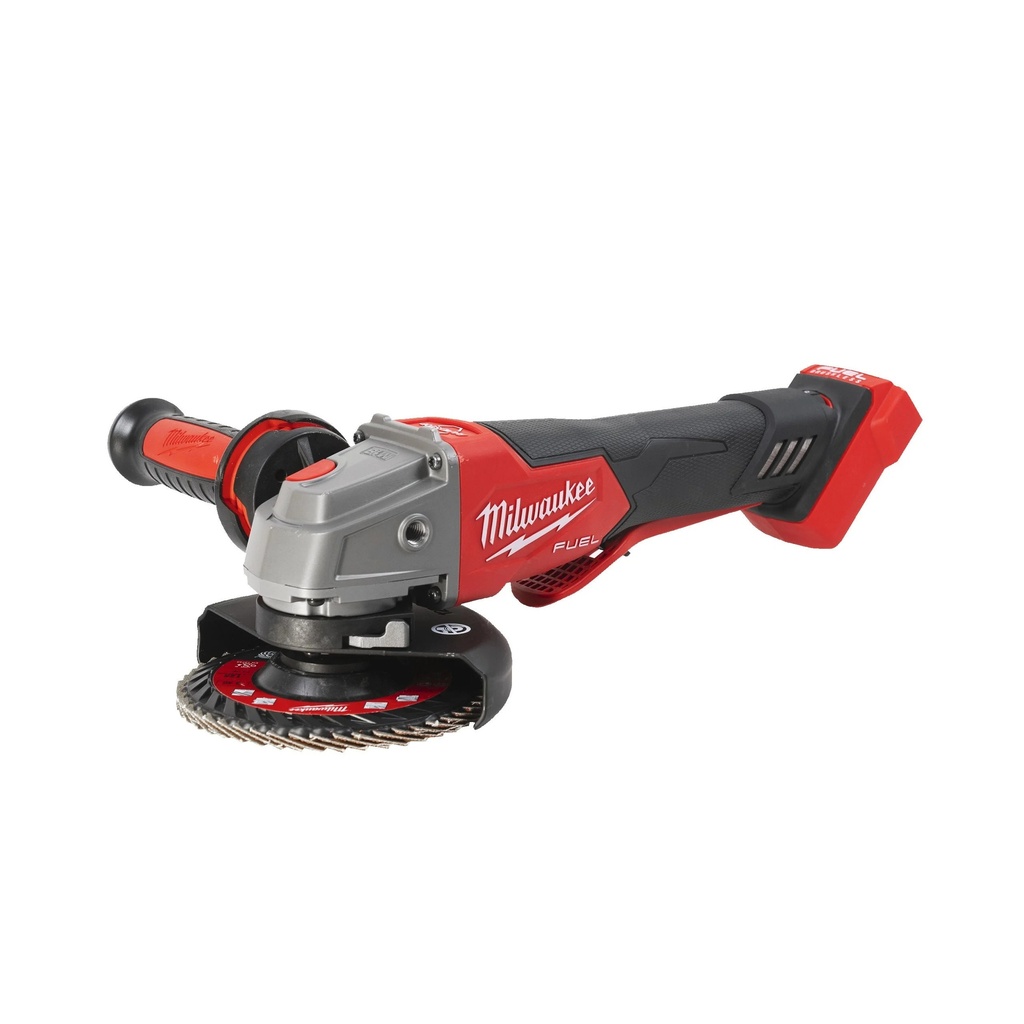 AMOLADORA ANGULAR M18 FUEL™, DIÁMETRO DEL DISCO 125MM, FRENO RAPIDSTOP™, VELOCIDAD VARIABLE DE 5 POSICIONES, 3500-8500RPM, AVS, FIXTEC™, PROTECCIÓN ANTI-KICKBACK, DMS. INCLUYE GUARDA ADICIONAL PARA CORTE. SE SUMINISTRA EN VERSIÓN CERO, SIN BATERÍAS NI CARGADOR, EN HD-BOX M18FSAGV125XPDB-0X