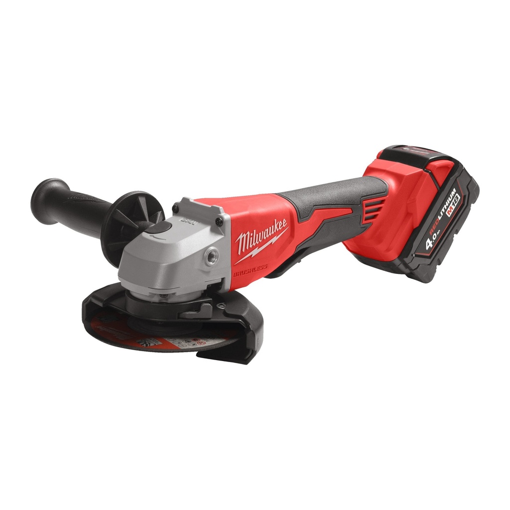 AMOLADORA ANGULAR SIN ESCOBILLAS M18™, DIÁMETRO DEL DISCO 125MM, 11.000RPM, FIXTEC™, DMS. INCLUYE GUARDA ADICIONAL PARA CORTE. SE SUMINISTRA CON 2 BATERÍAS M18B4 Y CARGADOR M12-18C, EN HD-BOX M18BLSAG125XPD-402X