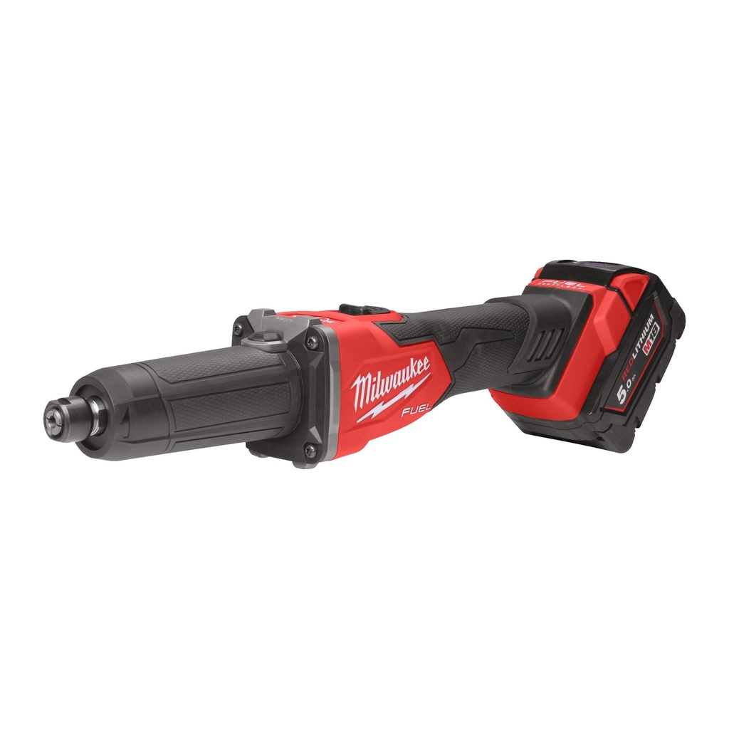 AMOLADORA RECTA M18 FUEL™, 27000RPM, FRENO RAPIDSTOP™, DIÁMETRO DE LA PINZA 6/8MM, MÁXIMA CAPACIDAD DE DIÁMETRO DE DISCO 50MM, AVS, CAMBIO DE ACCESORIO CON UNA SOLA LLAVE, INTERRUPTOR DE BOTÓN CON BLOQUEO. SE SUMINISTRA CON 2 BATERÍAS M18B5 Y CARGADOR RÁPIDO M12-18FC, EN HD-BOX M18FDGRB-502X