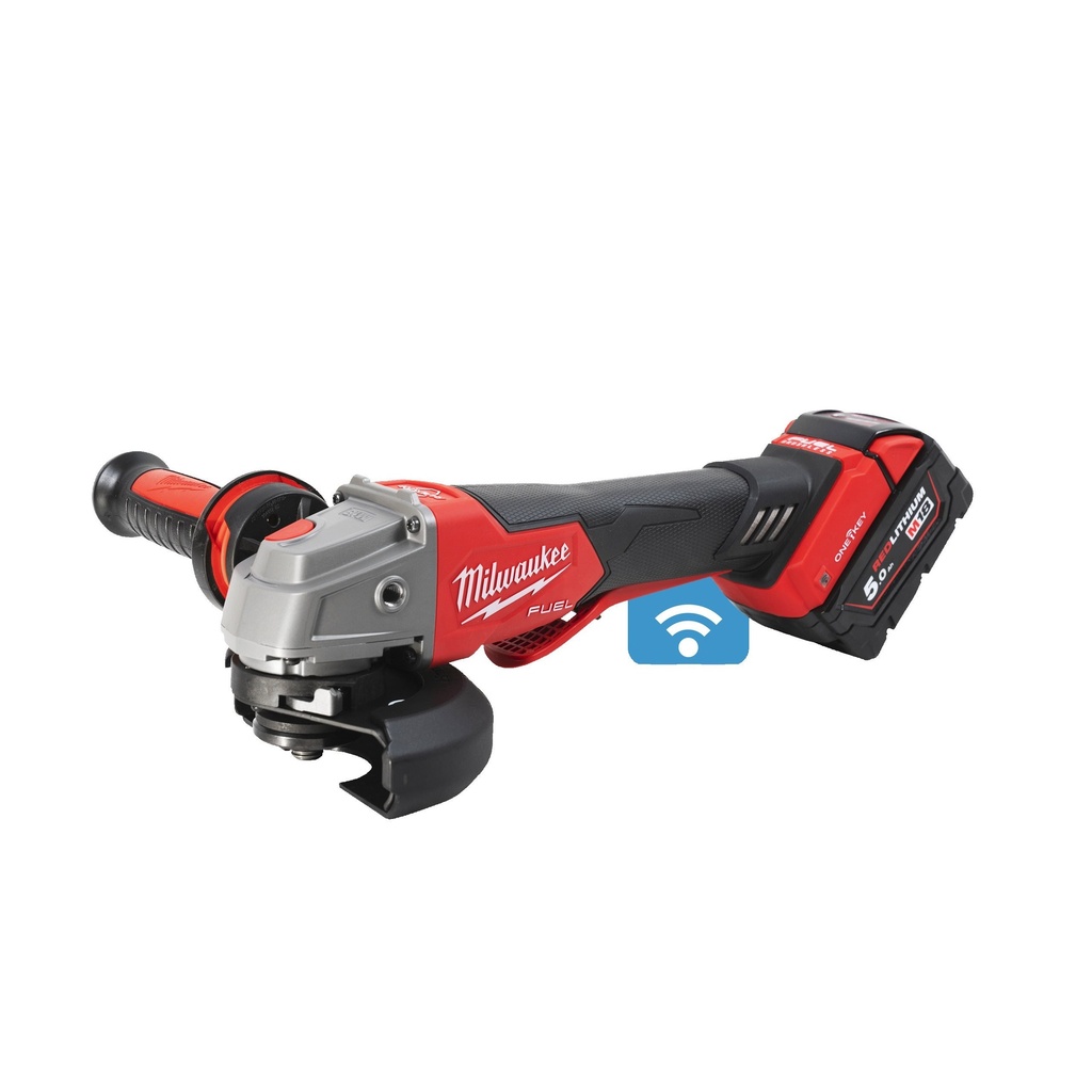 AMOLADORA ANGULAR M18 FUEL™ ONE-KEY™, DIÁMETRO DEL DISCO 125MM, FRENO RAPIDSTOP™, 8500RPM, AVS, FIXTEC™, PROTECCIÓN ANTI-KICKBACK, DMS. INCLUYE GUARDA ADICIONAL PARA CORTE. SE SUMINISTRA CON 2 BATERÍAS M18B5 Y CARGADOR RÁPIDO M12-18FC, EN HD-BOX M18ONEFSAG125XPDB-502X