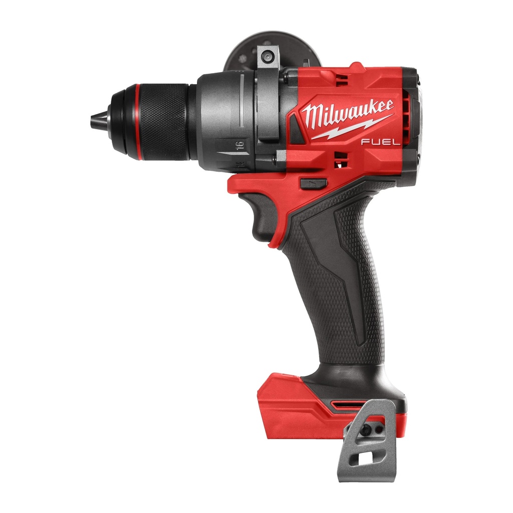 TALADRO PERCUTOR M18 FUEL™, 2 VELOCIDADES, PAR MÁXIMO 158NM, PORTABROCAS METÁLICO 13MM, EMBRAGUE MECÁNICO, AUTOSTOP™, LONGITUD TOTAL 175MM. SE SUMINISTRA EN VERSIÓN CERO, SIN BATERÍAS NI CARGADOR M18FPD3-0