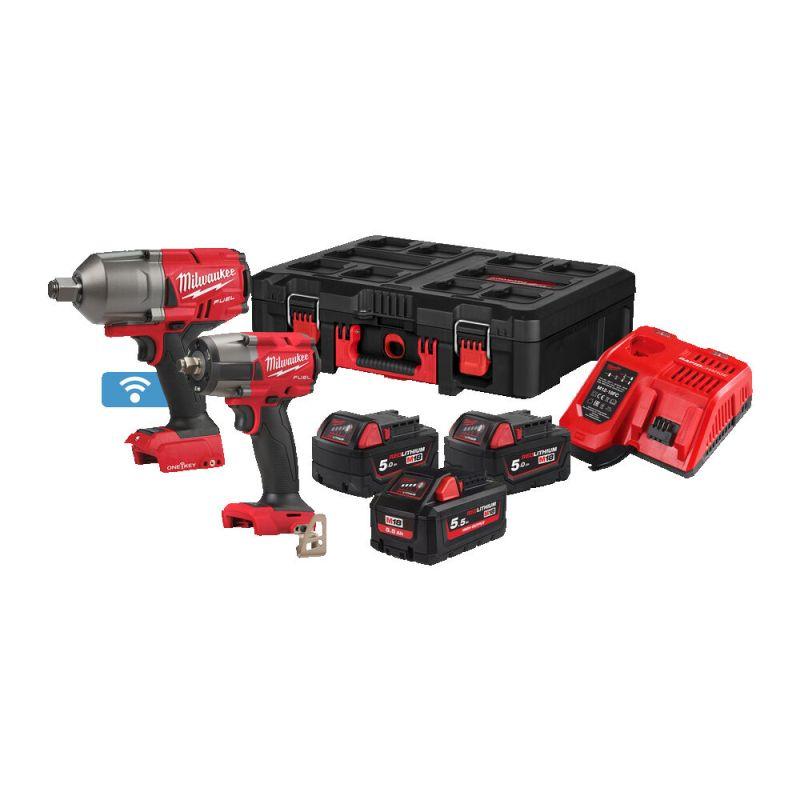 POWERPACK MILWAUKEE M18 FPP2AS-553X (M18 ONEFHIWF34 + M18 FMTIW2F12 + 2x M18B5 + 1 M18 HB5.5 + M12-18FC + 2x HD-BOXES)