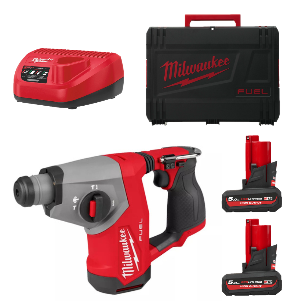 MARTILLO ROTATIVO SUBCOMPACTO SDS-PLUS M12 FUEL™ MILWAUKEE M12FHAC16-502X (2x 5Ah)