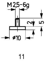 CALIBRE DE MEDICION ACEROTIPO 11/10,0MM  KÄFER