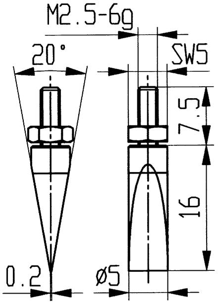 CALIBRE DE MEDICION ACEROTIPO 20/ 5.0MM  KÄFER