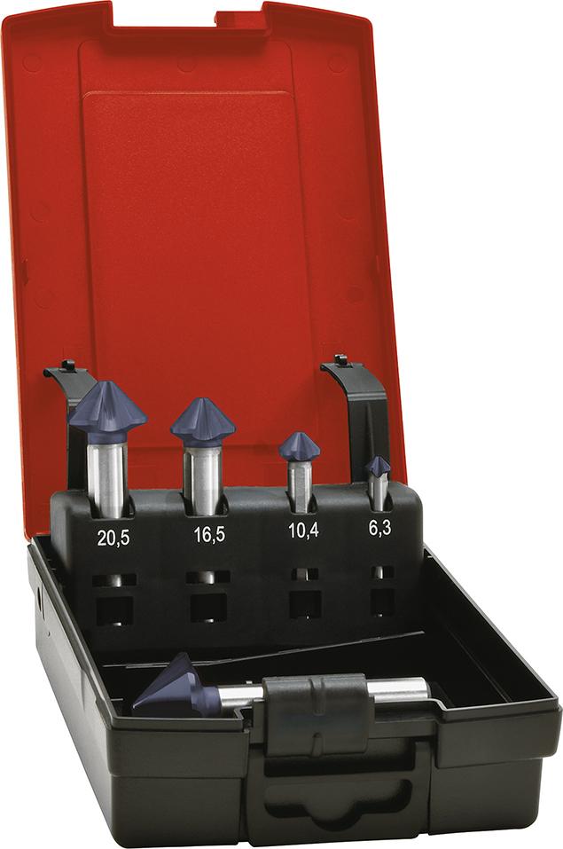 JUEGO AVELLANADORES CÓNICOS DIN335-C HSS TIALN 4 FILOS 90º FORMAT