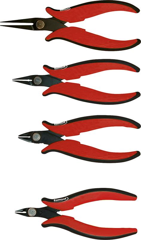 JUEGO DE 4 ALICATES PARA ELECTRÓNICA FORMAT