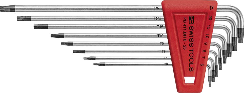 JUEGO LLAVES ALLEN EN SOPORTE PLÁSTICO 8 PIEZAS T6-T25 ORIFICIO PB SWISS TOOLS