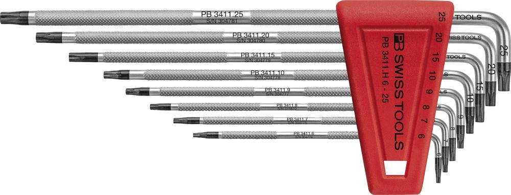 JUEGO LLAVES ALLEN EN SOPORTE PLÁSTICO 9 PIEZAS T6-T25 SAFETY PB SWISS TOOLS