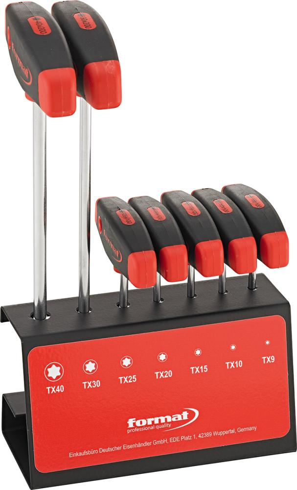 JUEGO DE DESTORNILLADORES TORX MANGO EN T 7 PIEZAS T9-T40 FORMAT