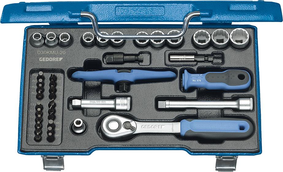 JUEGO LLAVES VASO 3/8" 40 PIE. D30 KMU-20 GEDORE