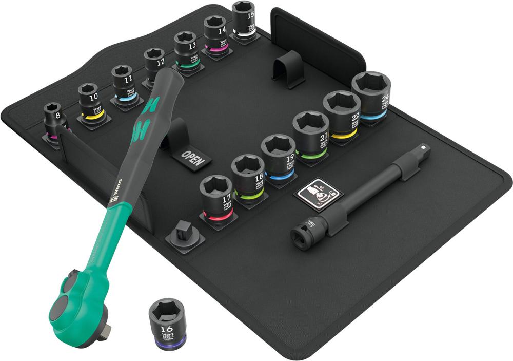 SURTIDO DE LLAVES DE VASO 3/8" ZYKLOP COMFORT 16 UNIDADES WERA