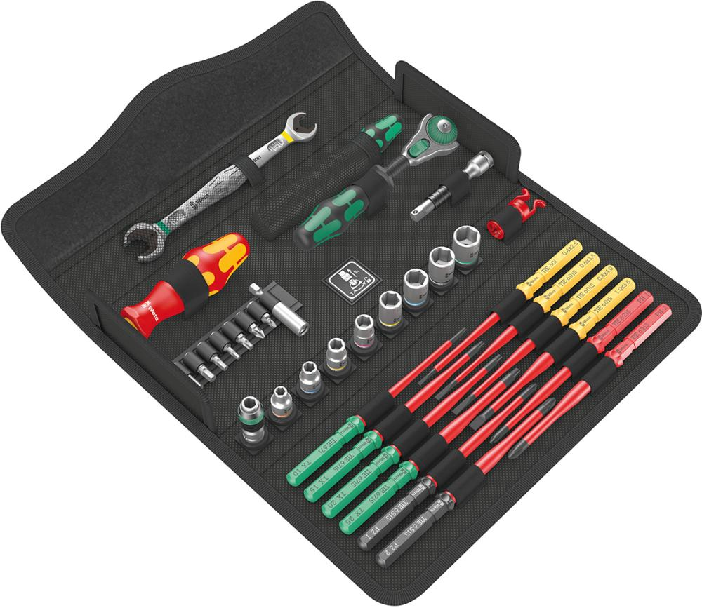 SURTIDO DE HERRAMIENTAS W2 MANTENIMIENTO 35 PIEZAS EN CAJA TEXTIL WERA