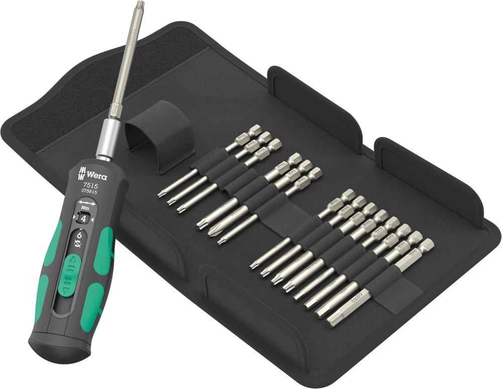DESTORNILLADOR DINAMOMÉTRICO JUEGO DE 16 PIEZAS UNIVERSAL SAFE-TORQUE SPEED WERA