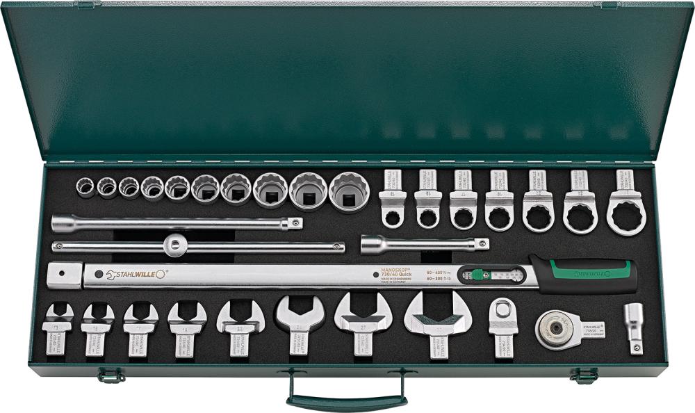 JUEGO DE LLAVES DINAMOMÉTRICAS 730R/40 32 PIEZAS STAHLWILLE