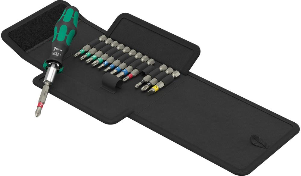 JUEGO DE PUNTAS LLAVE DE CARRACA KRAFTFORM KOMPAKT 14 UNIDADES WERA