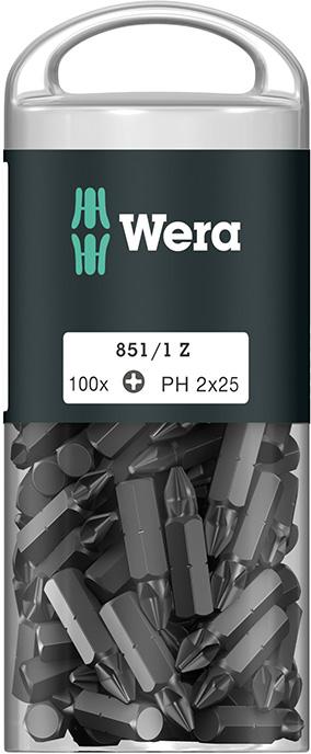 CAJA DE 100 PUNTAS 1/4" PHILIPS PH2 25MM WERA