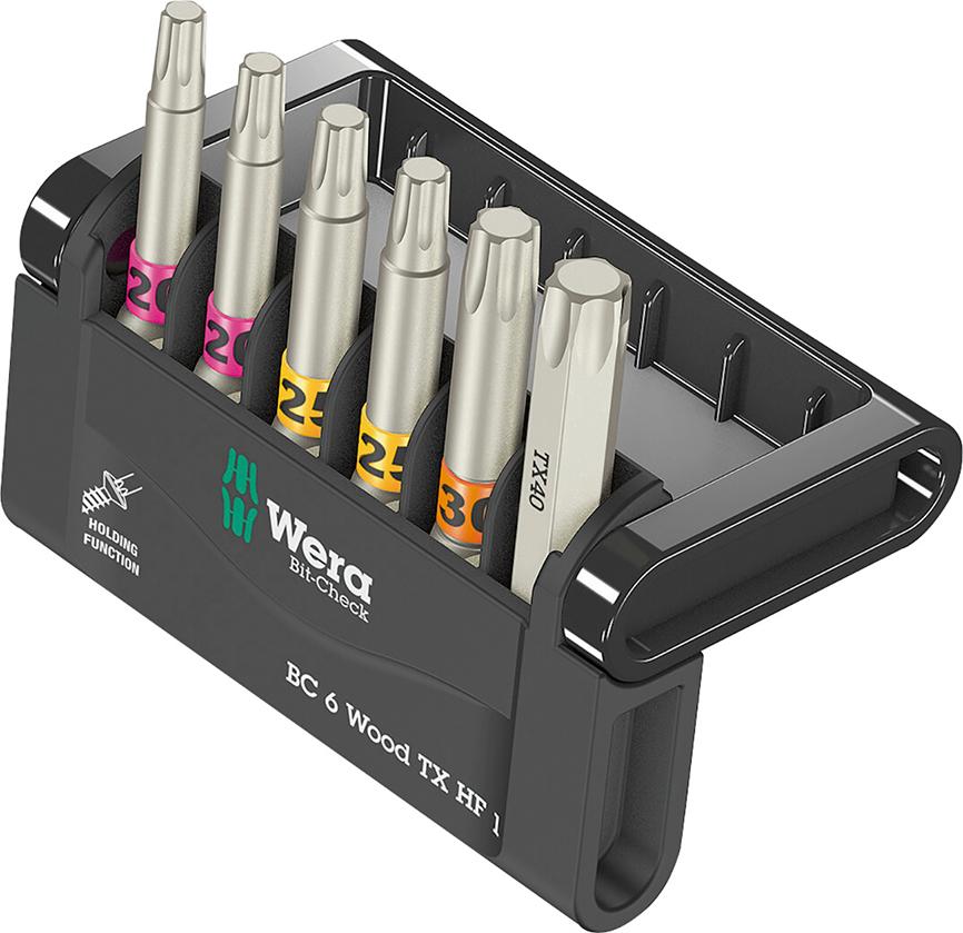 JUEGO PUNTAS BIT-CHECK 6 WOOD TX HF 1 WERA