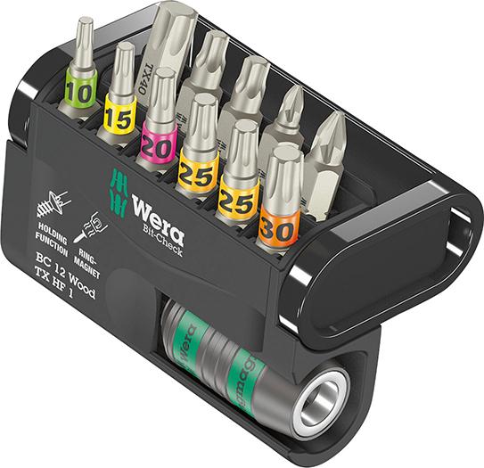 JUEGO PUNTAS BIT-CHECK 12 WOOD TX HF 1 WERA