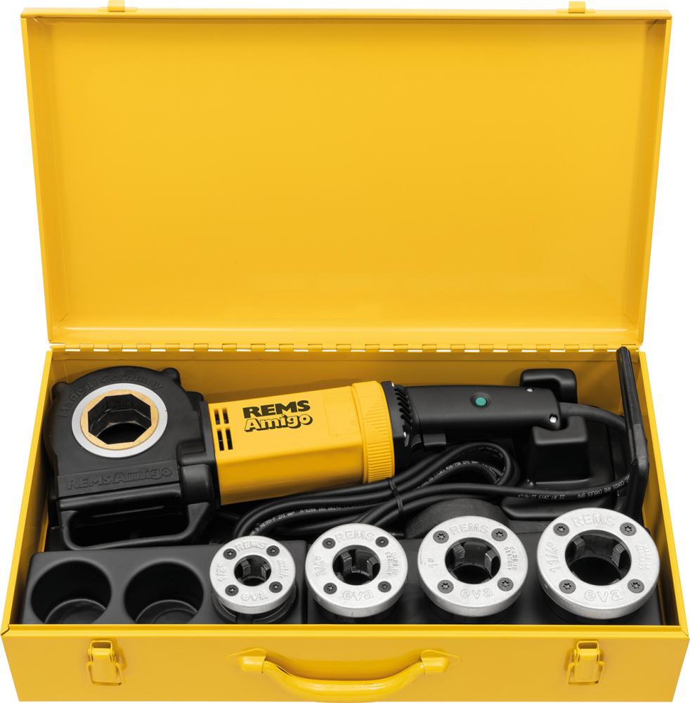 TERRAJA DE ROSCAR ELÉCTRICA REMS AMIGO SET R1/2-1.1/4 REMS